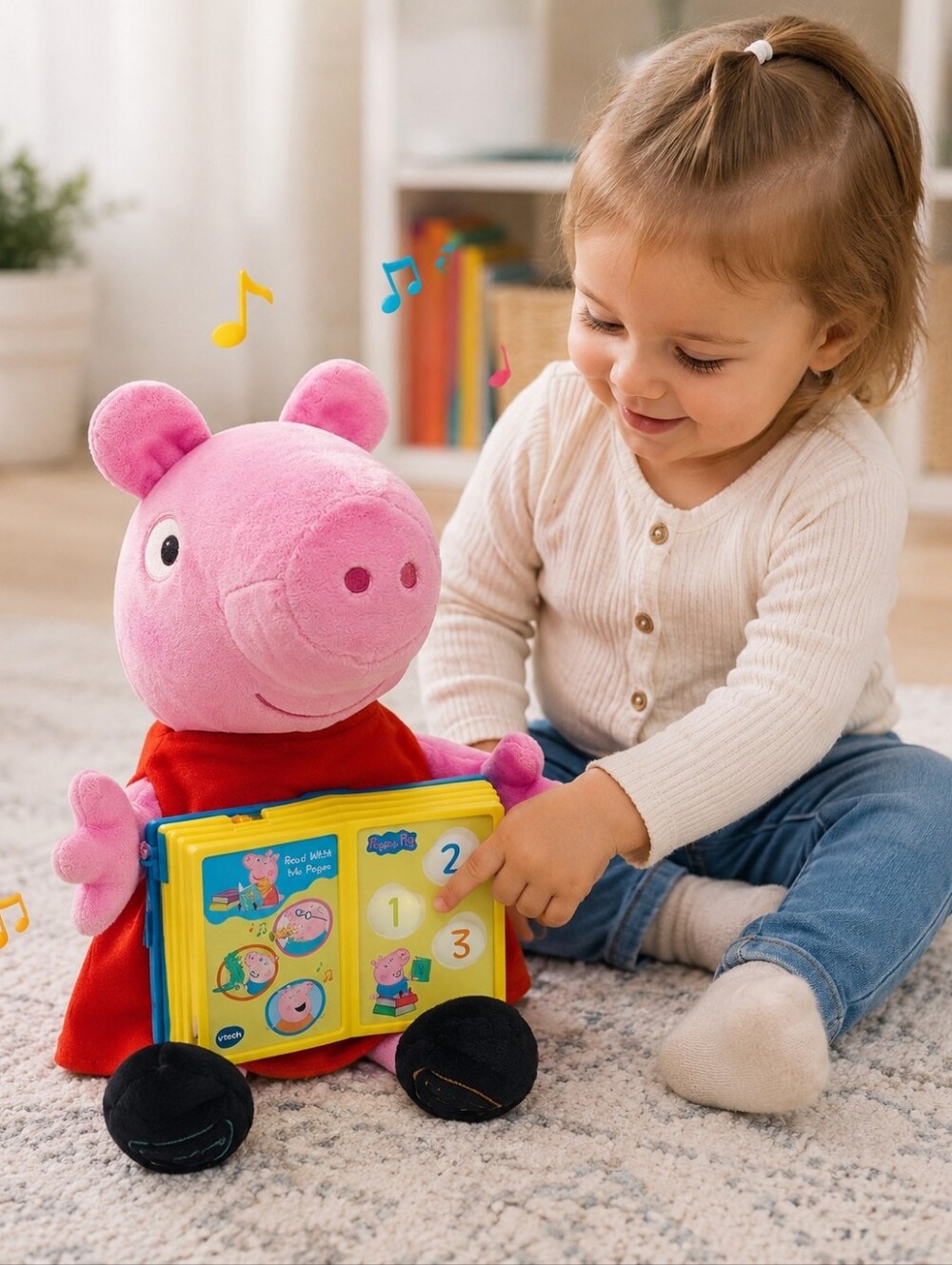 VTech Peppa Pig Read With Me Learning Plush Interactive Toy w/ Batteries